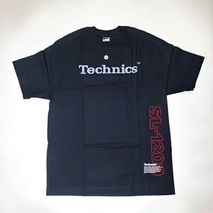 Technics Men's Tshirt Blue Size XL Vintage 1990's SL 1200 DJ Turntable Graphic